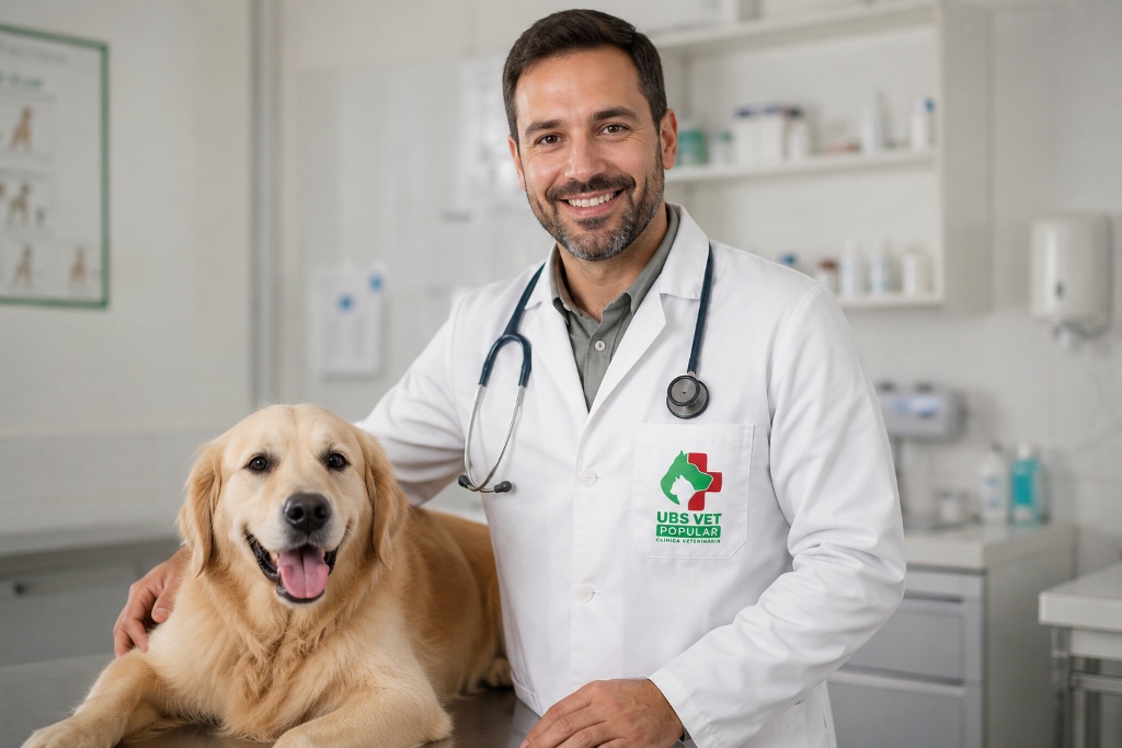 Veterinário UBSVet Popular com Golden Retriever